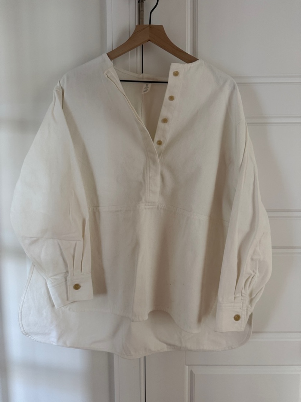 H&M White Denim Top